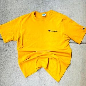 Champion Men's Short Sleeve Crewneck T-Shirt in Yellow